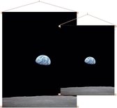 Earthrise viewing Earth from space (ruimtevaart) - Foto op Textielposter - 90 x 120 cm