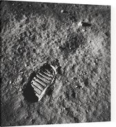 Apollo 11 lunar footprint (maanlanding) - Foto op Canvas - 100 x 100 cm
