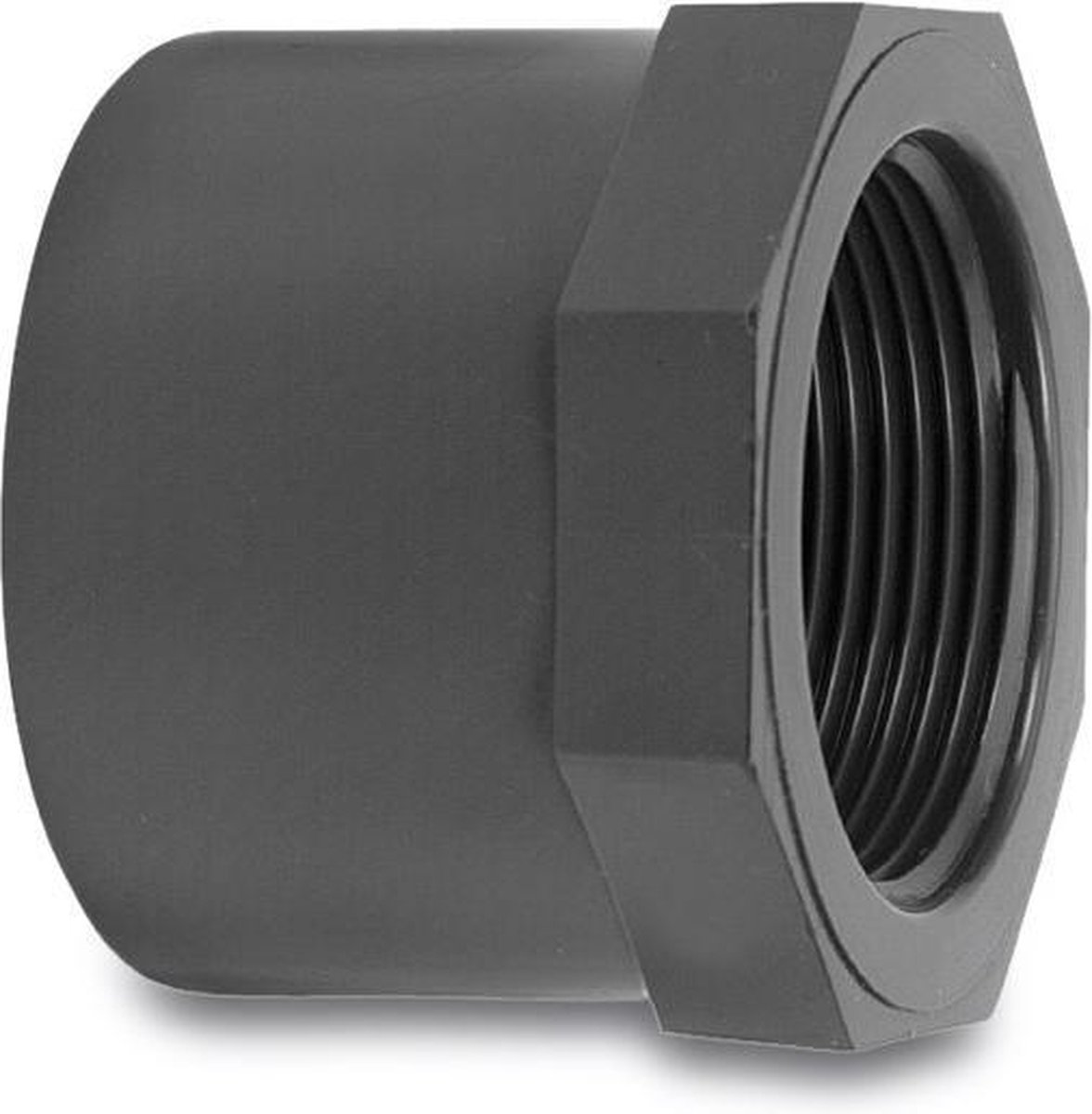 VDL Verloopring PVC-U 50 mm x 3/4" lijm spie x binnendraad 16bar grijs