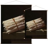 Stilleven met asperges, Adriaen Coorte - Foto op Textielposter - 60 x 80 cm