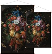 Festoen van vruchten en bloemen, Jan Davidsz. de Heem - Foto op Textielposter - 90 x 135 cm