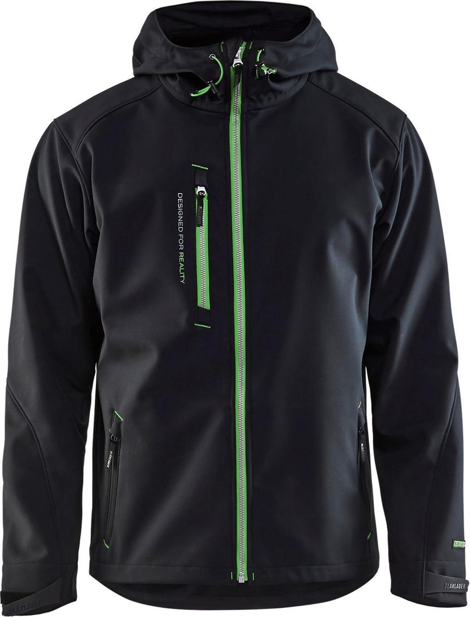 Blåkläder 4949 Softshell Jack – Zwart/Groen - XS