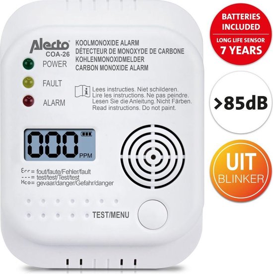 COA-26 Koolmonoxide melder - long life sensor 7 jaar