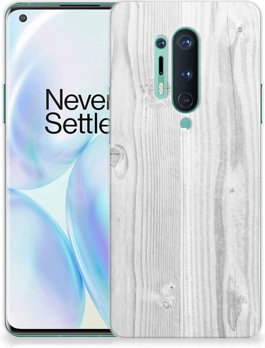 OnePlus 8 Pro Bumper Hoesje White Wood