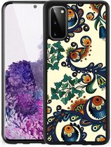 Telefoonhoesje met Naam Geschikt voor Samsung Galaxy S20 Hoesje maken met Zwarte rand Barok Flower