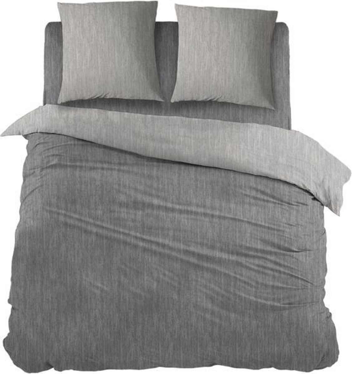 Snoozing Brigitte - Dekbedovertrek - Katoen - Anthracite/Grey Antracite/Grey