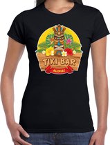 Hawaii feest t-shirt / shirt tiki bar Aloha voor dames - zwart - Hawaiiaanse party outfit / kleding/ verkleedkleding/ carnaval shirt S