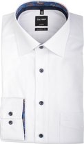 OLYMP Luxor Modern Fit overhemd - wit (contrast) - Strijkvrij - Boordmaat: 40