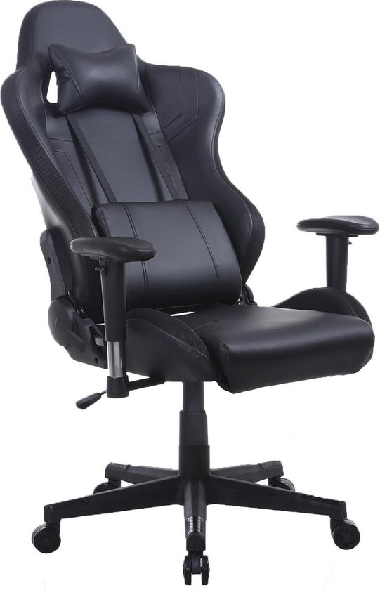 Gamestoel Tornado bureaustoel - ergonomisch verstelbaar - racing gaming stoel - zwart