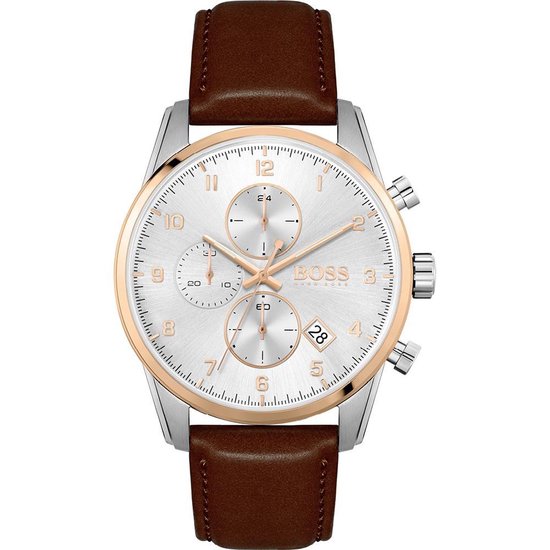 BOSS HB1513786 SKYMASTER - Montre-bracelet - Cuir - Marron - Ø 44 mm