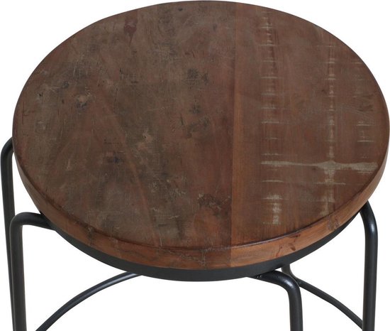 Tabouret Raw Materials Factory - Table d'appoint - Bois recyclé - 30x30x46 cm