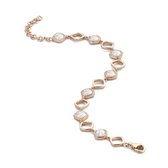 Silver Rose -BR2105MOP-18.5- Armband -925 Zilver rosé -Parelmoer-Cubic Zirkonia-18.5cm + verlengstuk