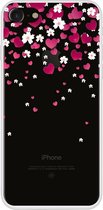 iPhone SE 2020 / iPhone 8 / iPhone 7 (4.7 Inch) - hoes, cover, case - TPU - Zwart met hartjes