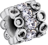 Quiges Bedel Bead - 925 Zilver - Zirkonia Transparant Kraal Charm - Z540