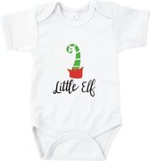 Rompertjes baby met tekst - Little Elf - Romper wit - Maat 62/68