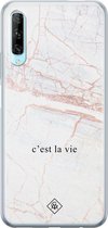 Huawei P Smart Pro hoesje siliconen - C'est la vie | Huawei P Smart Pro case | blauw | TPU backcover transparant