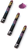 Set van 3x stuks kleurenpoeder shooters kanonnen paars 40 cm - Paarse Feestartikelen