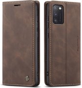 caseme - Hoesje geschikt voor Samsung Galaxy A41 - wallet book case - magneetsluiting - donker bruin
