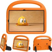 Case2go - Hoes geschikt voor Samsung Galaxy Tab S6 Lite - Schokbestendige case met handvat - Sparrow Kids Cover - Oranje