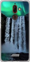 Nokia 7 Plus Hoesje Transparant TPU Case - Waterfall Polar Lights #ffffff