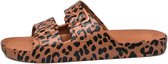 Freedom Moses Slippers / Slides - Leo Toffee - Leopard Print - Cognac - Maat 30/31