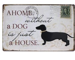 Wandbord – Mancave – Hond - Dog – Vintage - Retro -  Wanddecoratie – Reclame bord – Restaurant – Kroeg - Bar – Cafe - Horeca – Metal Sign – Huisdier - 20x30cm