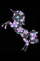 Black And Pink Flowers Unicorn