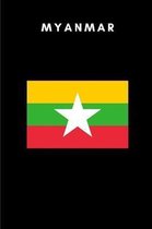 Myanmar: Country Flag A5 Notebook to write in with 120 pages