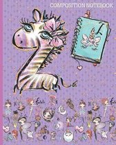 Z Composition Notebook: Monogrammed Initial Primary School Wide Ruled Interior Notebook