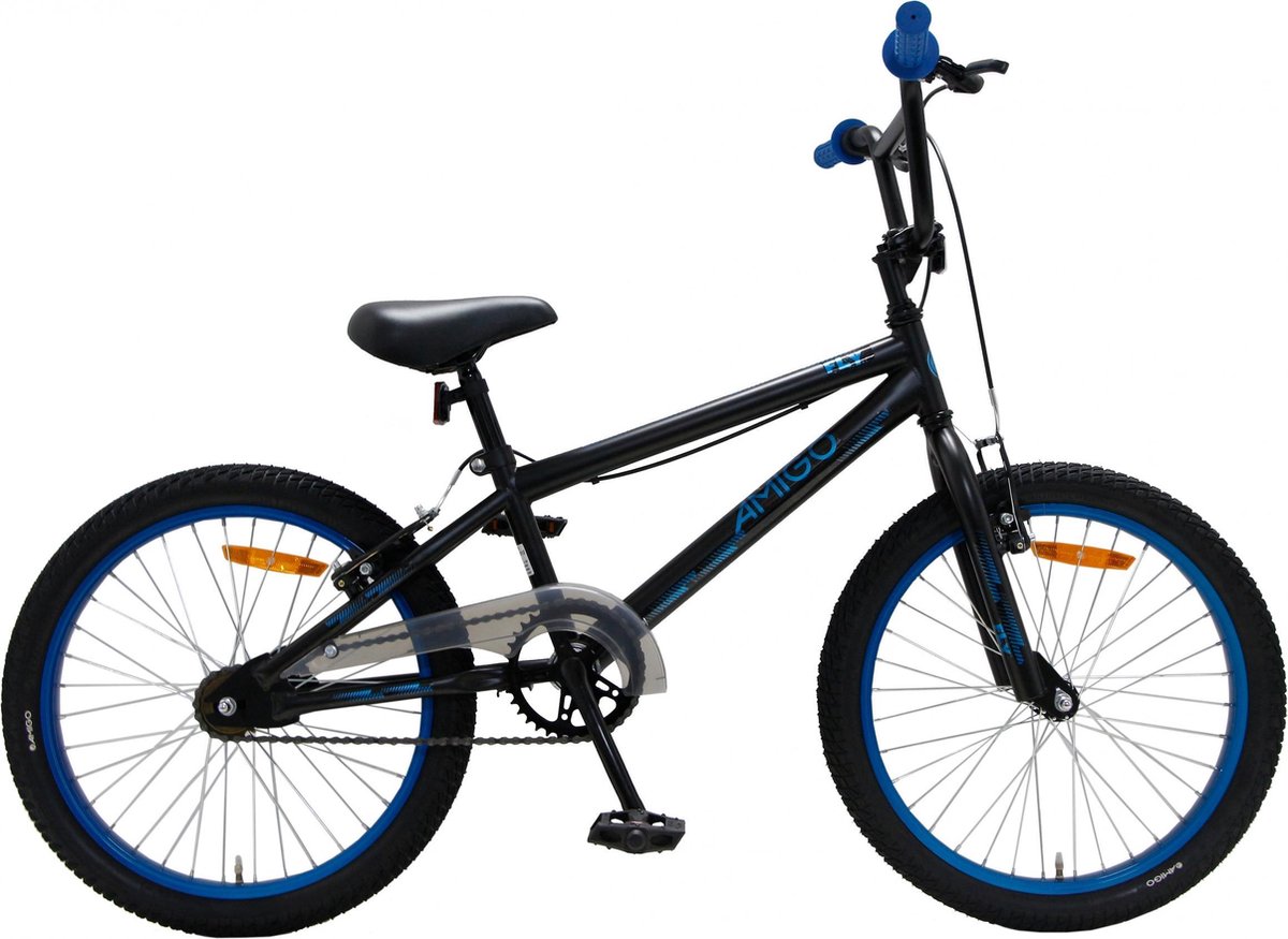 overschot Bewustzijn drinken Amigo Fly - BMX fiets 20 inch - Fietscross voor jongens en meisjes -  Zwart/Blauw | bol.com