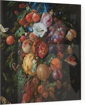 Festoen van vruchten en bloemen, Jan Davidsz. de Heem - Foto op Plexiglas - 40 x 40 cm