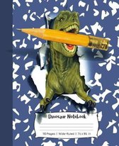 Dinosaur Notebook 110 Pages Wide-Ruled 7 1/2 x 9 1/4 in: T-Rex Dinosaur