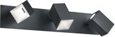 LED Wandspot - Trion Laginos - 18W - Warm Wit 3000K - 3-lichts - Rechthoek - Mat Zwart - Aluminium - BSE