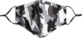 Mondmasker Camo grijs|Herbruikbaar mondkapje|Army camouflage|Excl. fliters