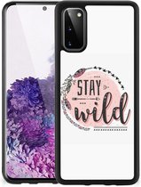 Siliconen Back Cover Geschikt voor Geschikt voor Samsung Galaxy S20 Telefoon Hoesje met Zwarte rand Boho Stay Wild