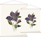 Clematis (Purple Clematis White) - Foto op Textielposter - 120 x 160 cm