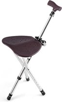 911B Outdoor Portable Folding Adjustable Aluminum Alloy Elderly Leisure Climbing Cane Stool with Seat & Cane