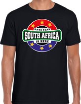 Have fear South Africa is here / Zuid Afrika supporter t-shirt zwart voor heren S
