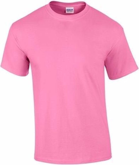 Set van 2x stuks roze katoenen shirts voor volwassenen/heren - Midden roze  - 100%... | bol