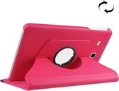 Samsung Galaxy Tab E 9.6 / T560 horizontaal Litchi structuur 360º Draaibaar Hoesje (hard roze)