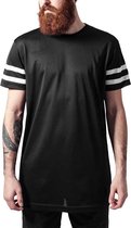 Urban Classics Heren Tshirt -XL- Stripe Mesh Zwart