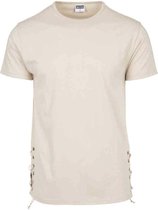 Urban Classics Heren Tshirt -L- Lace Up Long Beige