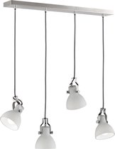 LED Hanglamp - Trion Ginola - E14 Fitting - 4-lichts - Rechthoek - Mat Nikkel - Aluminium - BES LED