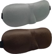 3D Slaapmaskers Bruin & Grijs - Thuis - Slaapmasker - Verduisterend - Onderweg - Vliegtuig - Festival - Slaapcomfort - oDaani