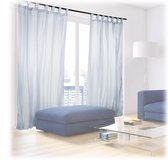 Relaxdays - vitrage met lussen - 2 stuks - voile - effen - polyester glasgordijn - zilver