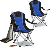 Relaxdays 2 x campingstoel opvouwbaar - klapstoel - vouwstoel - kampeerstoel blauw