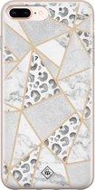 iPhone 8 Plus/7 Plus hoesje siliconen - Stone & leopard print | Apple iPhone 8 Plus case | TPU backcover transparant