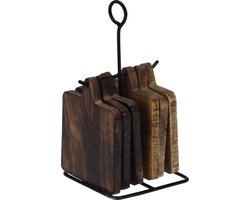Onderzetters - Hout - Inclusief Standaard - 7 delig