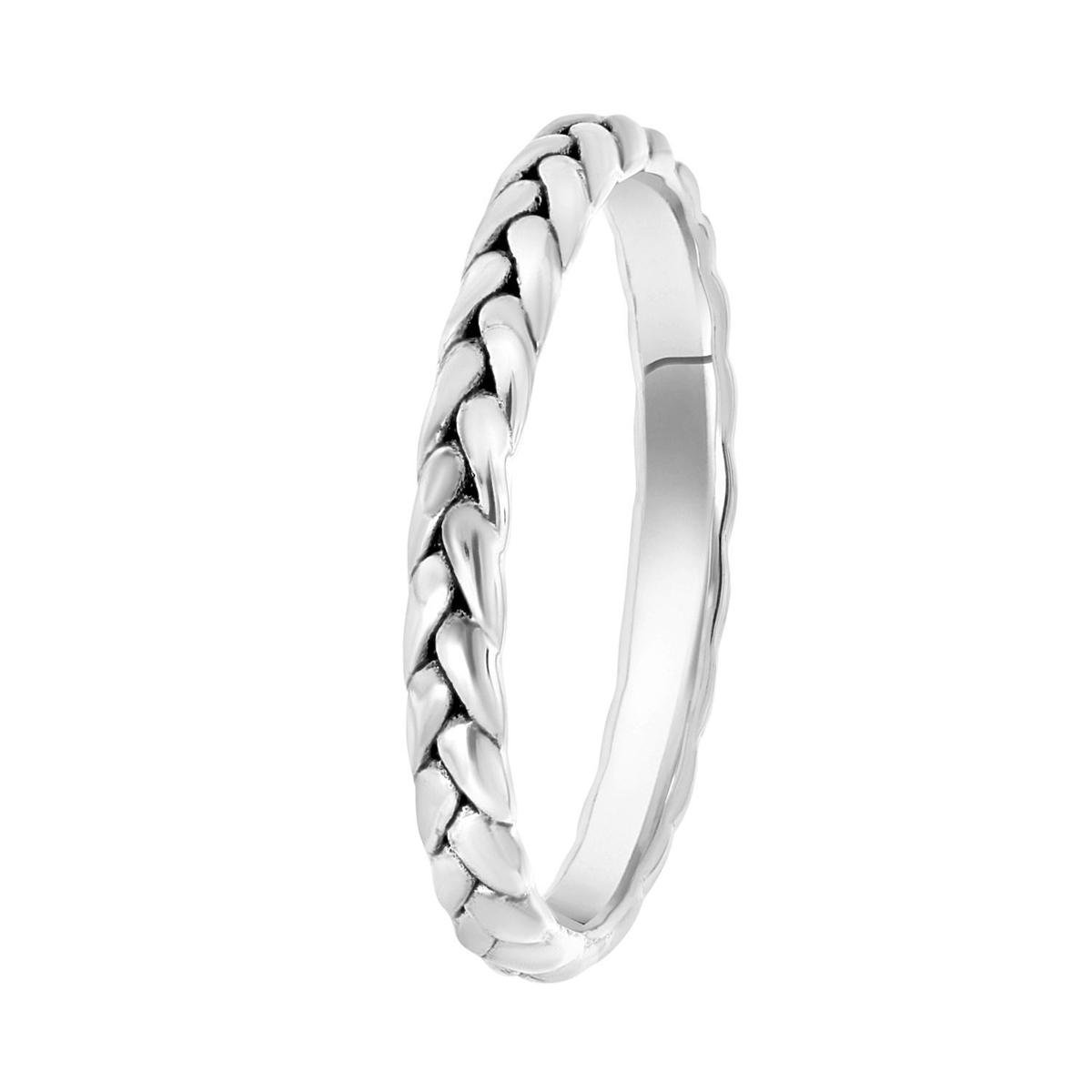 Lucardi - Dames Ring vlecht Bali Treasures - Ring - Cadeau - Echt Zilver - Zilverkleurig