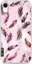 Casetastic Apple iPhone XR Hoesje - Softcover Hoesje met Design - Feathers Pink Print